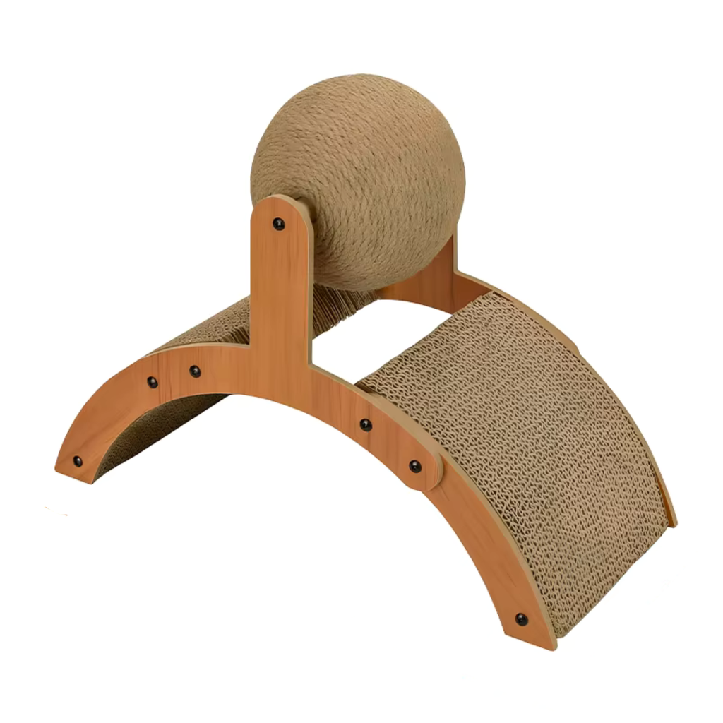 2 In 1 Wooden & Rope Cat Scratching Ball