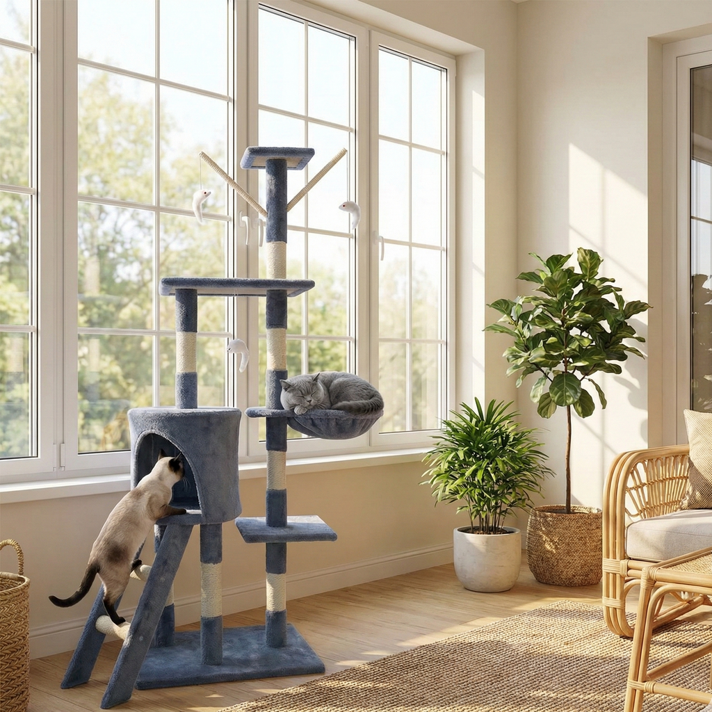 140 cm Multi-Level Cat Climbing Tower