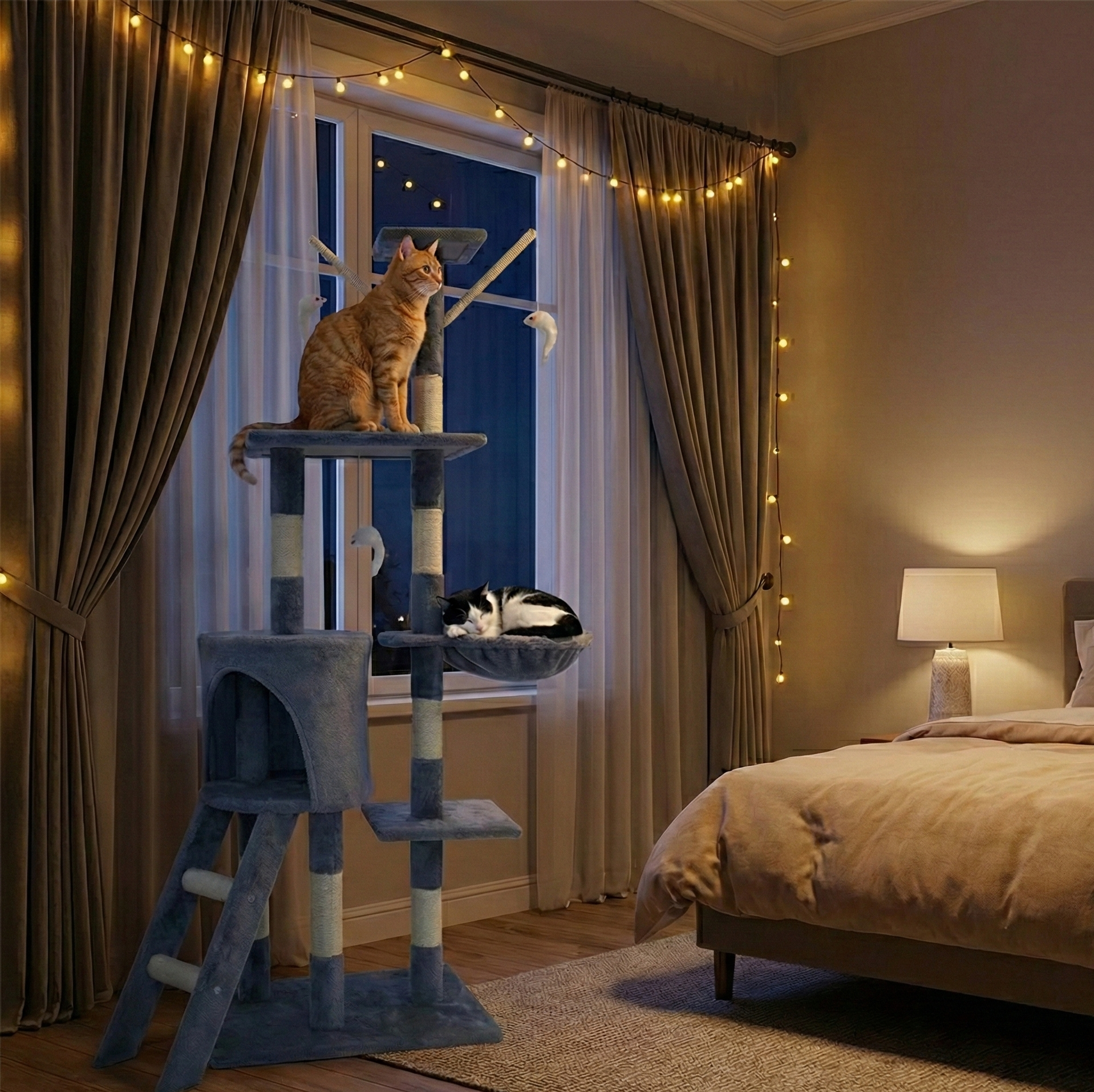 140 cm Multi-Level Cat Climbing Tower