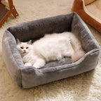 Plush Cat Bed with Raised Sides
