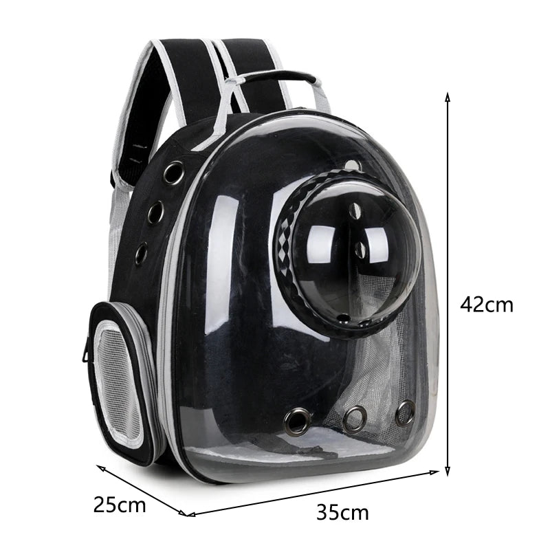 Portable Space Capsule Cat Backpack – Breathable Transparent Pet Carrier