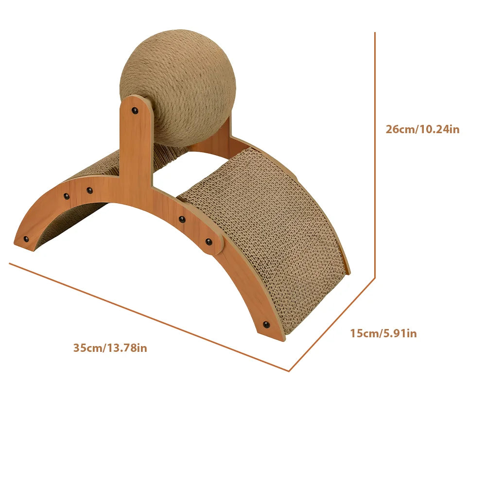 2 In 1 Wooden & Rope Cat Scratching Ball