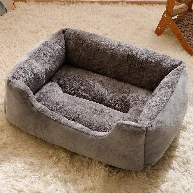 Plush Cat Bed with Raised Sides