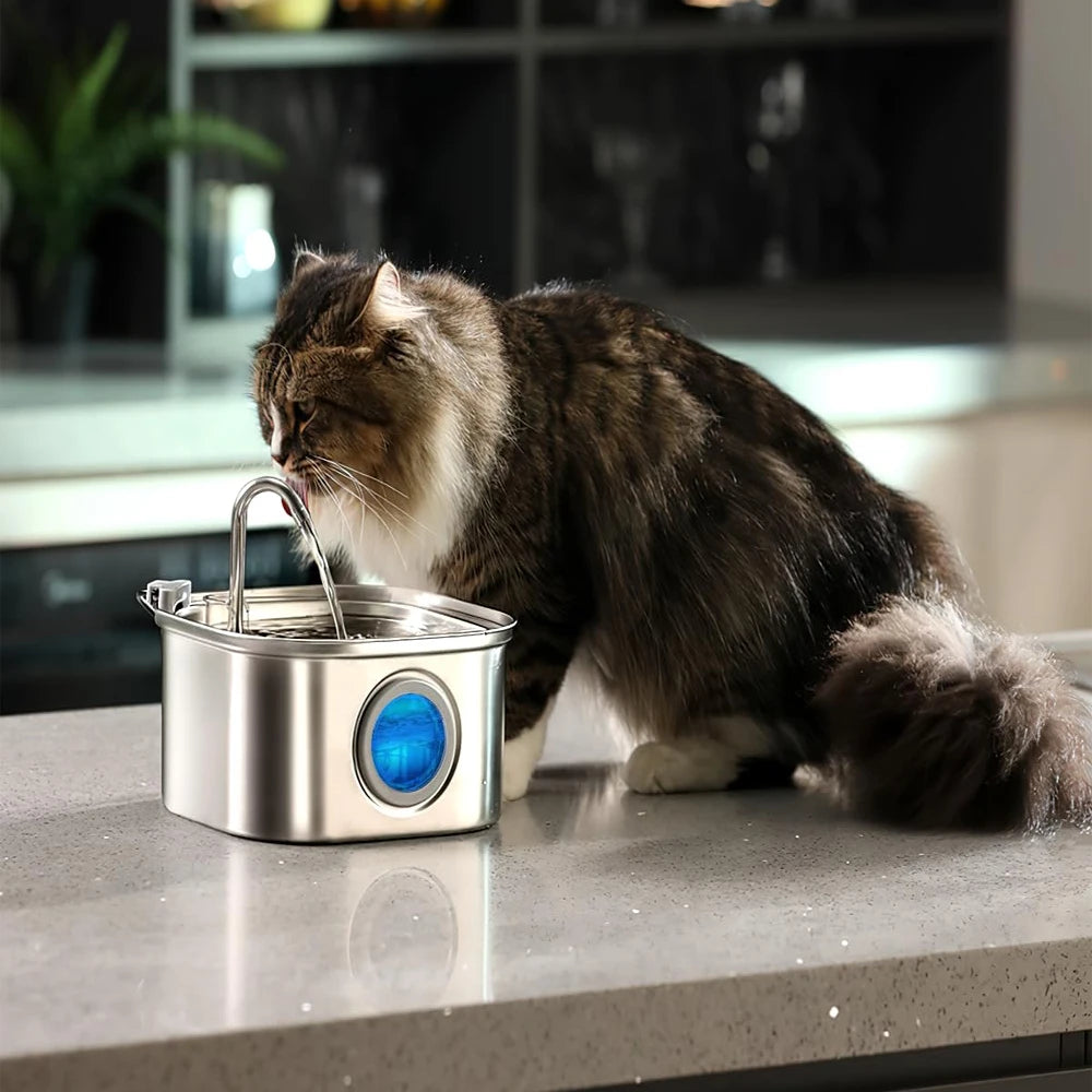 3.2L Stainless Steel Cat Water Fountain Super Silent