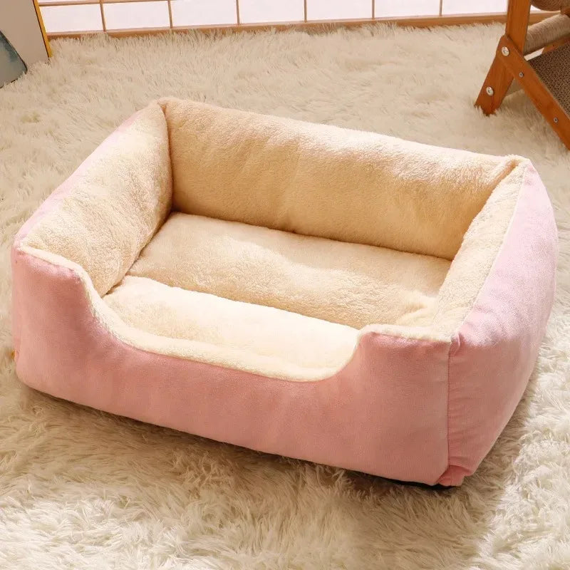 Plush Cat Bed with Raised Sides