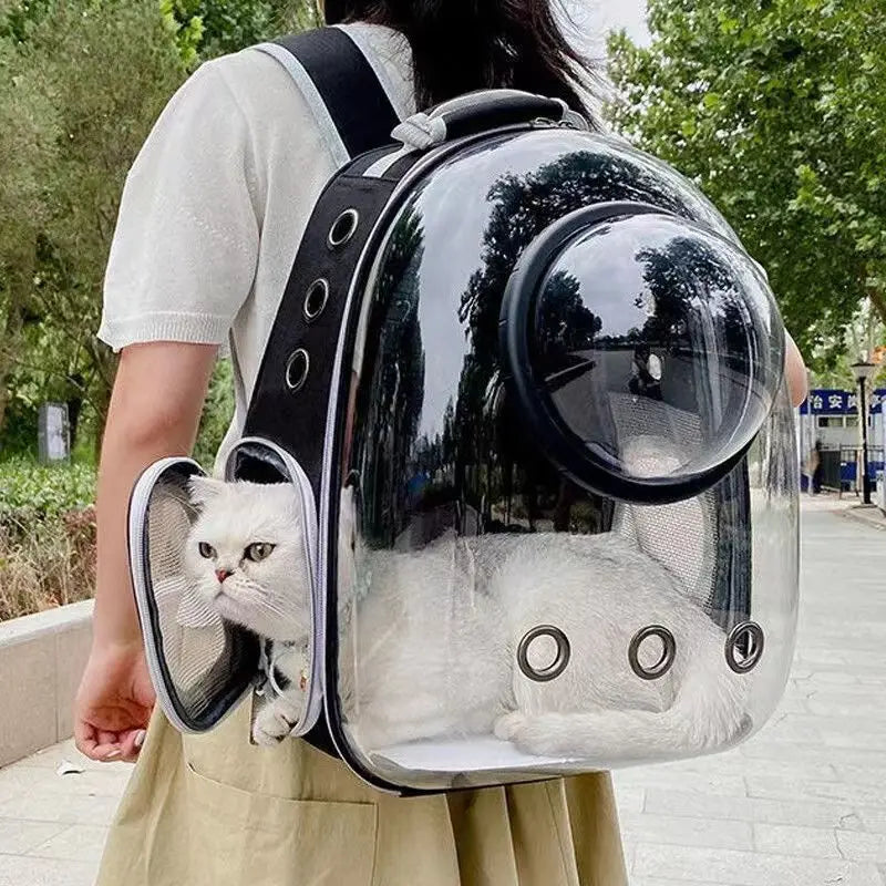 Portable Space Capsule Cat Backpack – Breathable Transparent Pet Carrier