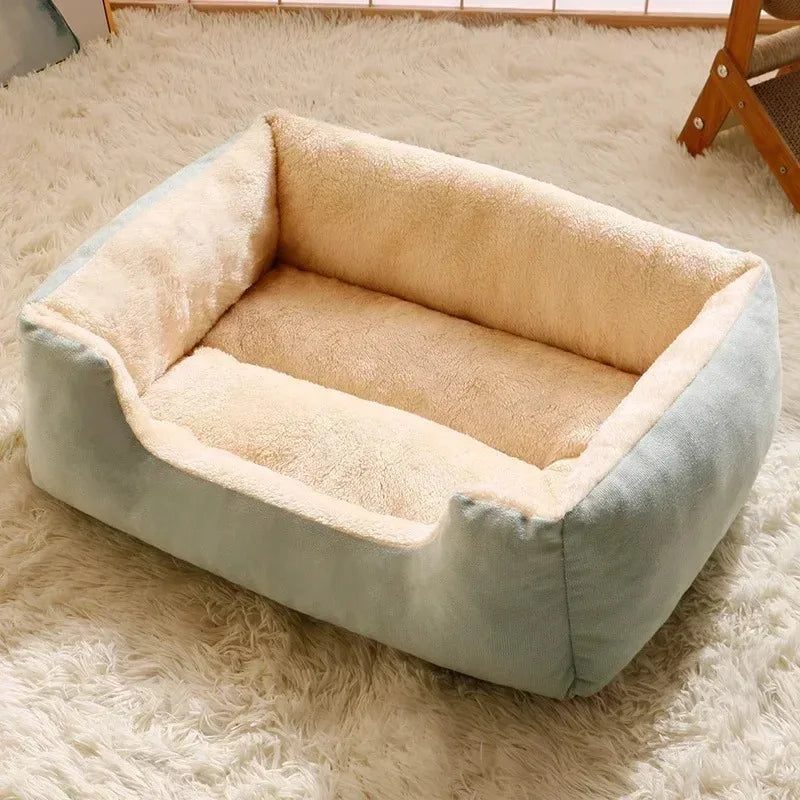 Plush Cat Bed with Raised Sides
