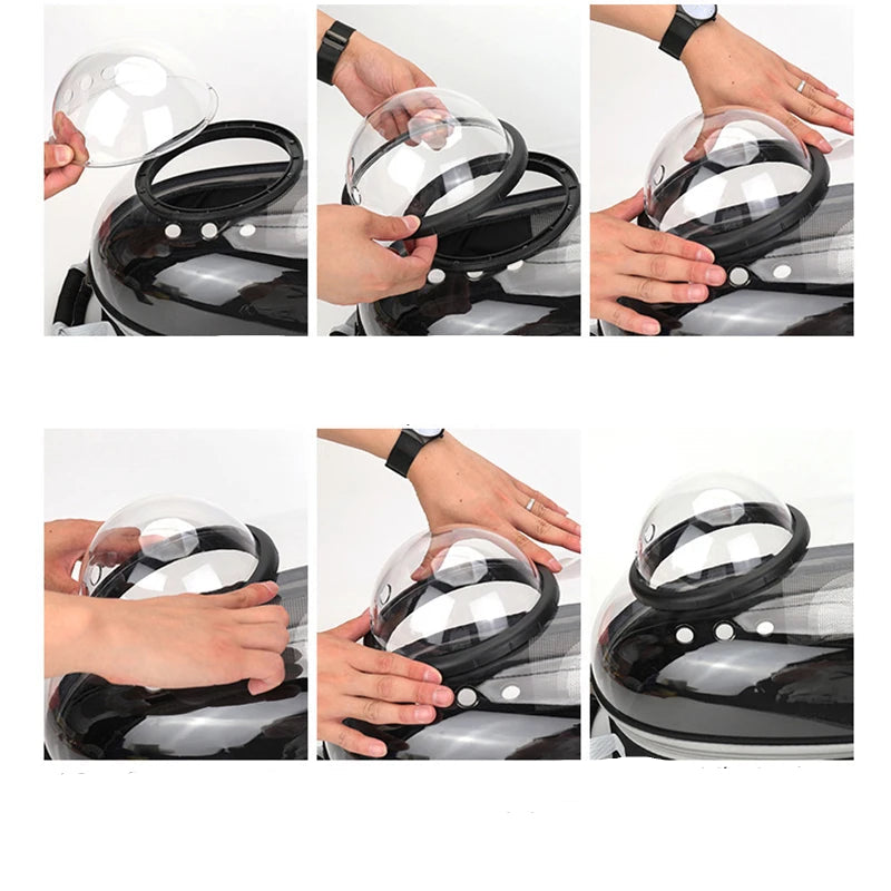 Portable Space Capsule Cat Backpack – Breathable Transparent Pet Carrier