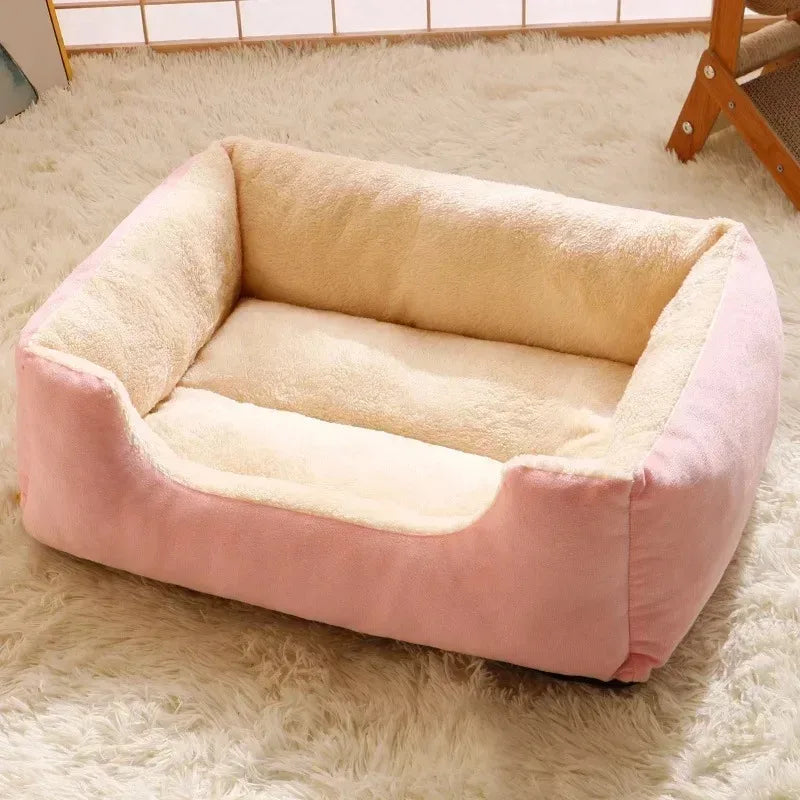 Plush Cat Bed with Raised Sides