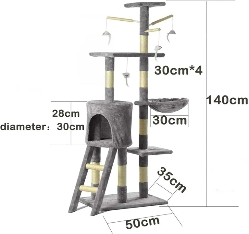 140 cm Multi-Level Cat Climbing Tower