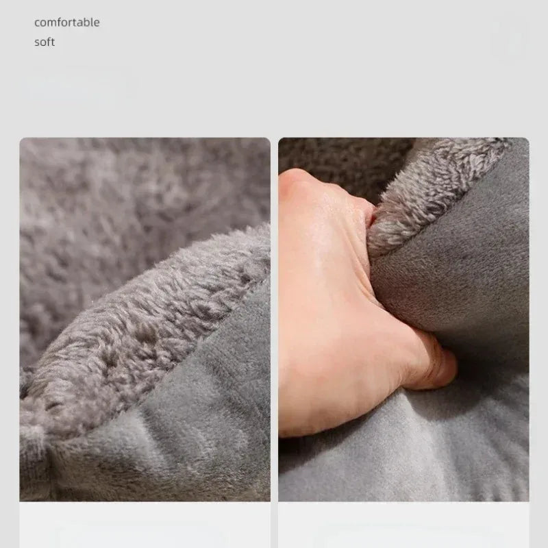 Plush Cat Bed with Raised Sides