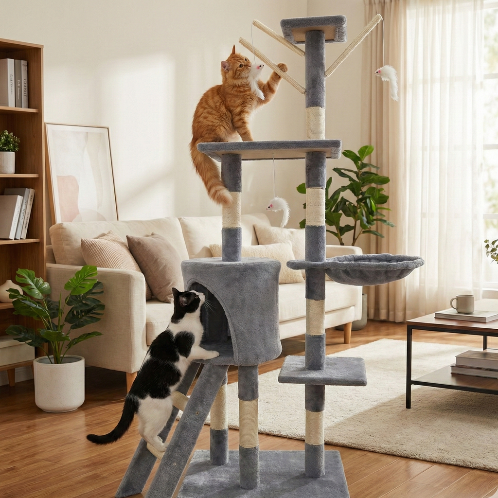 140 cm Multi-Level Cat Climbing Tower